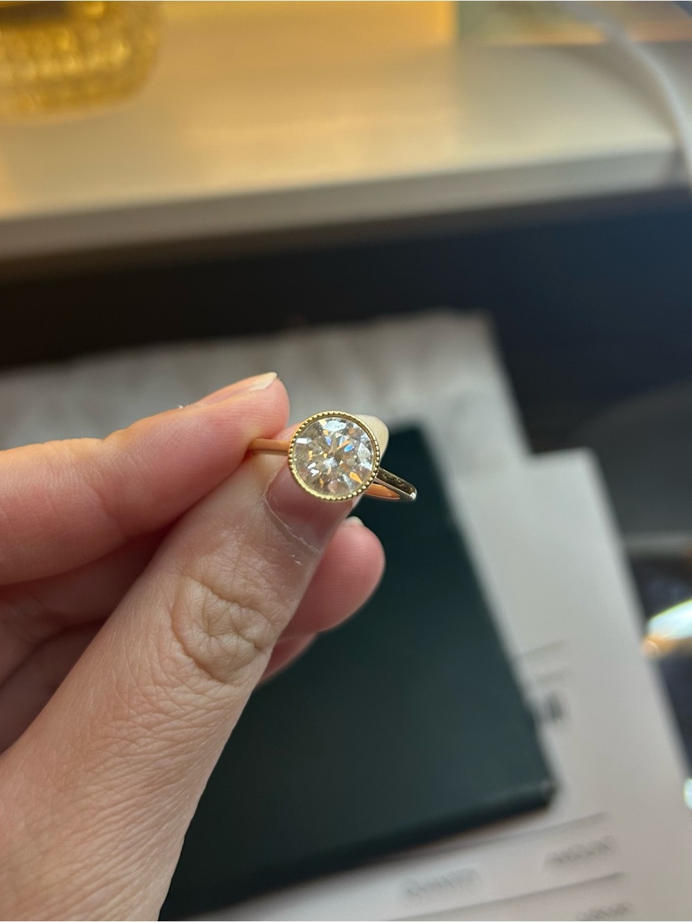 Brilliant Earth 18k Yellow Gold Diamond Engagement Ring - Picture 7 of 8